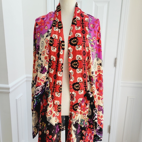 Free People Little Wing Kimono Boho Floral Shawl Size All - Picture 4 of 16